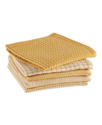 Everyday Kitchen Collection Assorted Dishcloth Set, 12x12", Honey Gold, 5 Count