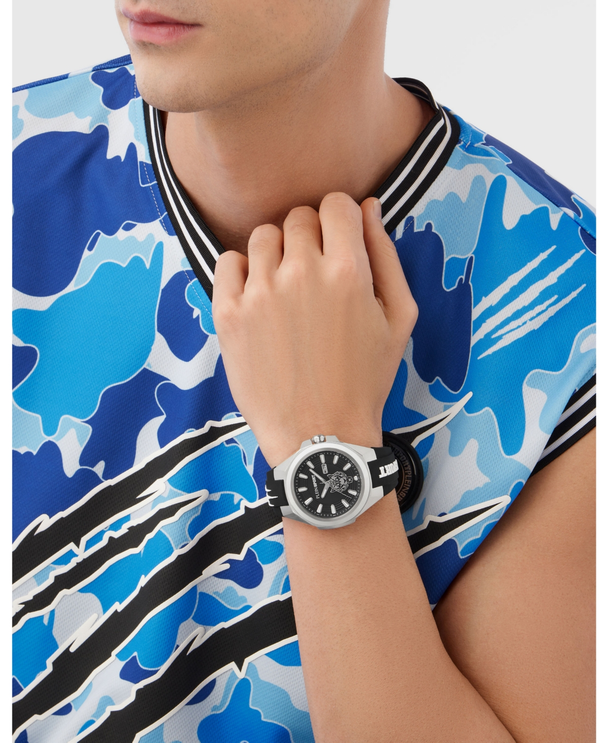 Plein Sport Men's Tigermaster Three Hand Date QuartzSilicone 47MM - Black