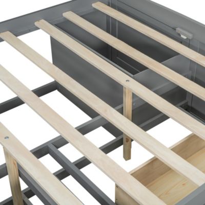 Full Wood Daybed with Cabinets & Drawers