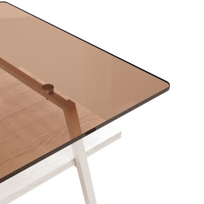  Modern Brown Glass Coffee Table