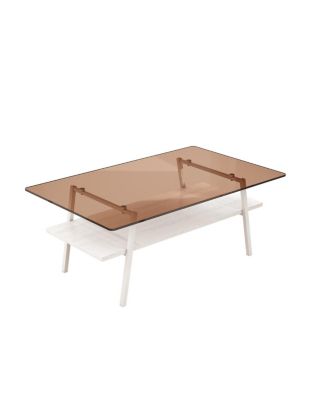  Modern Brown Glass Coffee Table