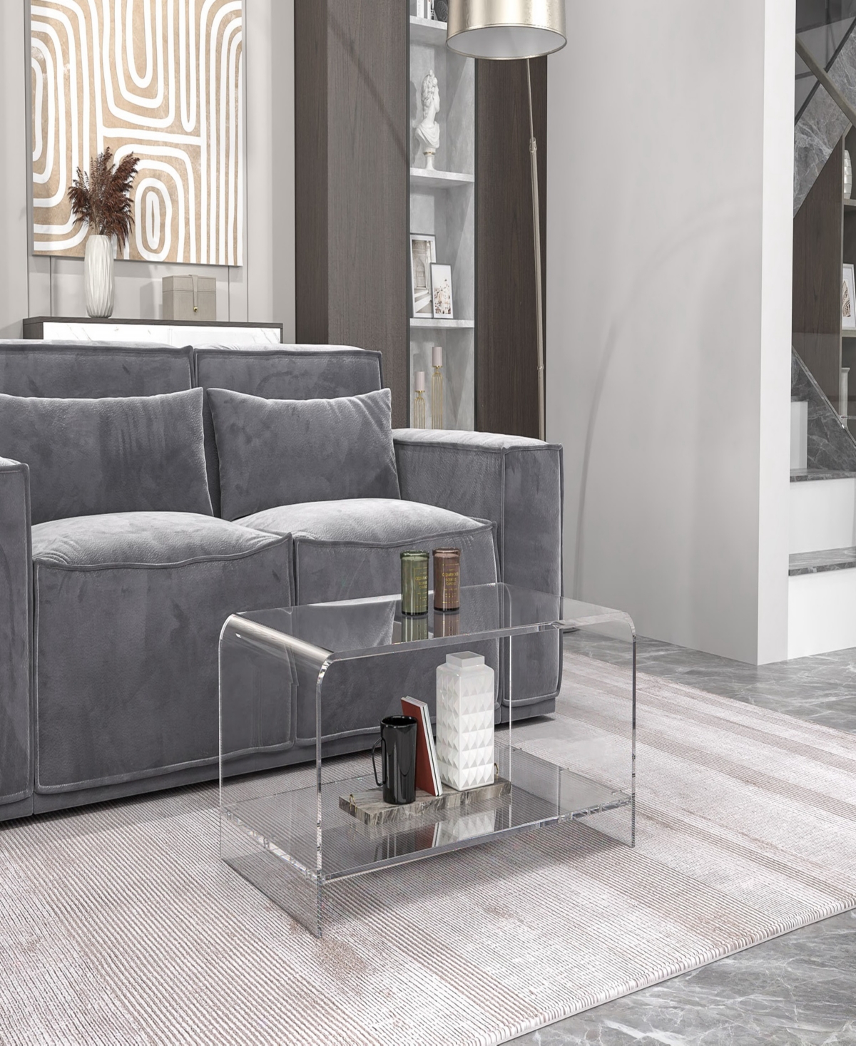Foxhill Trading Fox Hill Trading Marcus 38" Acrylic Two-tier Coffee Table In No Color