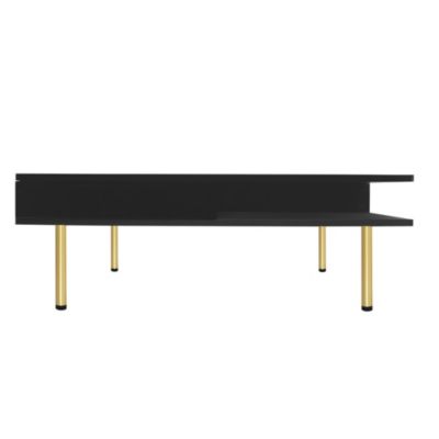 Exquisite 2-tier coffee table with gold legs