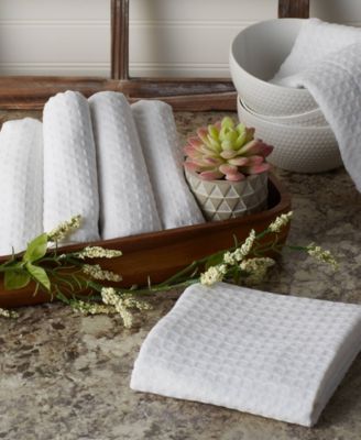 Cotton Kitchen Collection Dishtowel Set, 18x26", White, 6 Piece