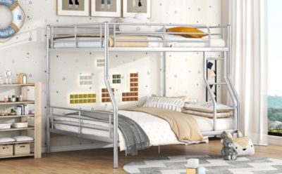 Full XL Over Queen Metal Bunk