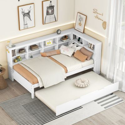 Twin Daybed with Trundle, Storage, & USB Ports