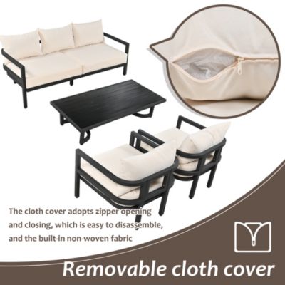 Streamdale Outdoor Steel Sofa Set, Waterproof and Anti-UV