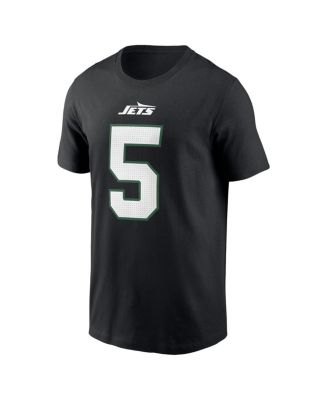 Men's Garrett Wilson Black New York Jets Name Number T-Shirt