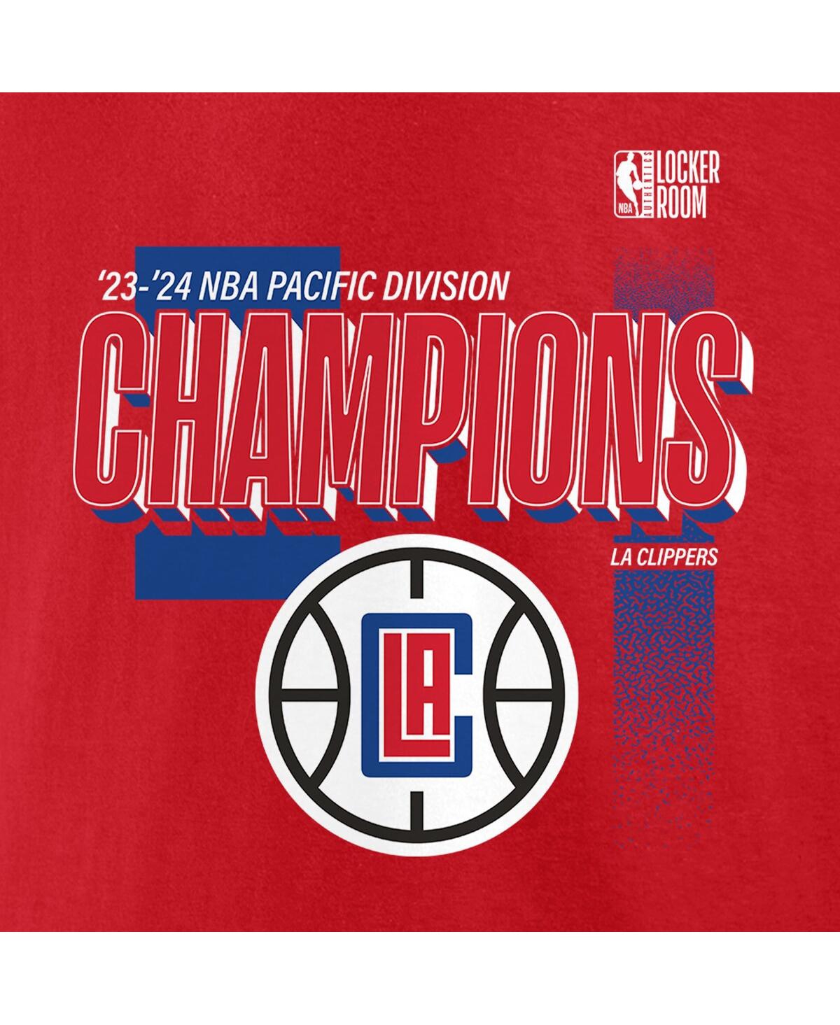 Fanatics Men'sLa Clippers 2024 Pacific Division Champions Locker Room T-Shirt - Red