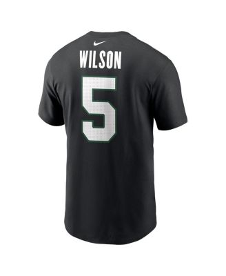 Men's Garrett Wilson Black New York Jets Name Number T-Shirt