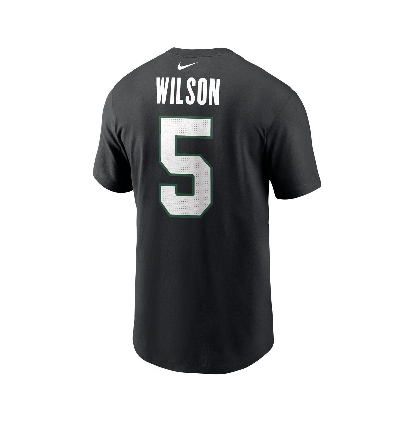 Мужская футболка Nike Garrett Wilson Black New York Jets Name & Number — фото 3