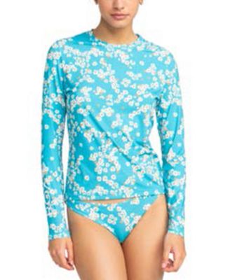 【ROXY】Juniors' Sea Skippin Printed Long-Sleeve Rash Guard Roxy: Sea Skippin Long Sleeve Rashguard – Swim City