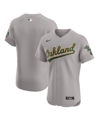 Nike Men's Gray Oakland Athletics Road Vapor Premier Elite Patch Jersey ...