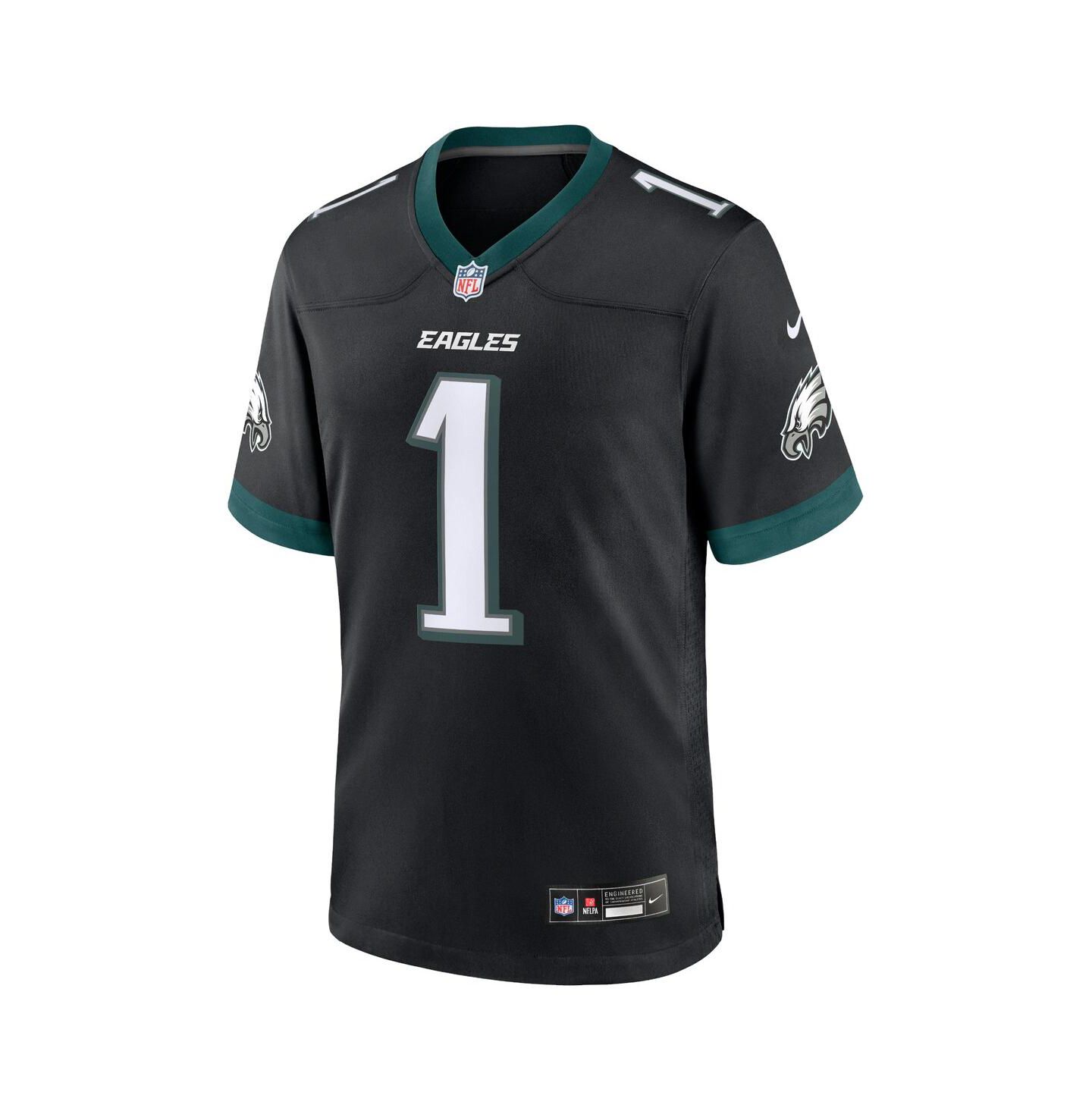 Мужской топ Fanatics Nike Jalen Hurts Philadelphia Eagles Alternate Game Jersey, цвет: Чёрный — фото 2