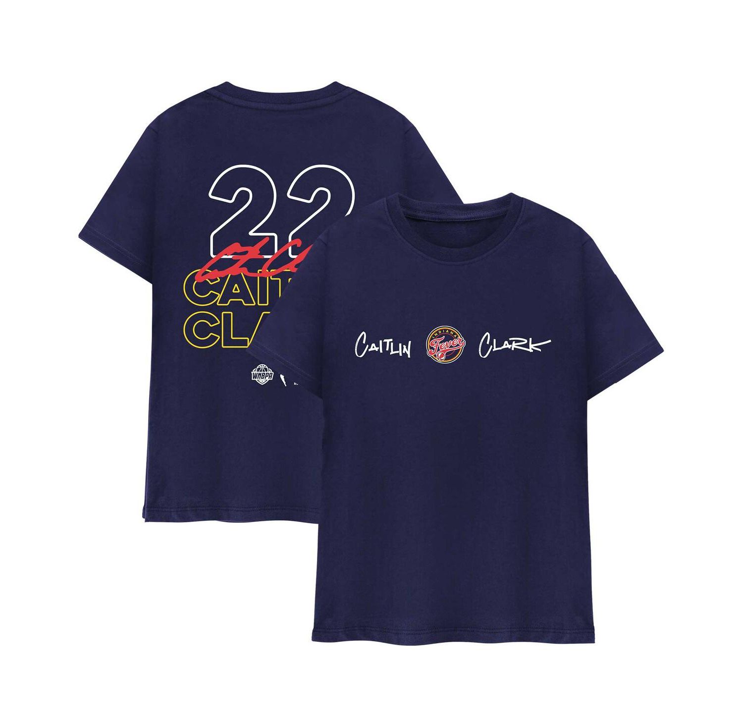 Men's and Women's Caitlin Clark Navy Indiana Fever Player Signature T-Shirt