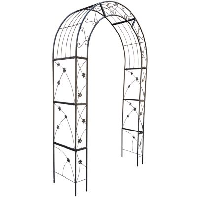 Outdoor Black Metal Garden Arbor Archway