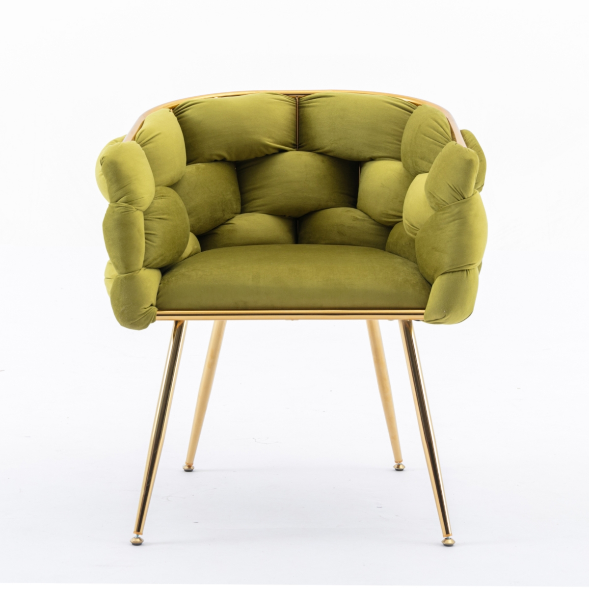 Simplie Fun Olive Green Velvet Leisure Sofa Chair