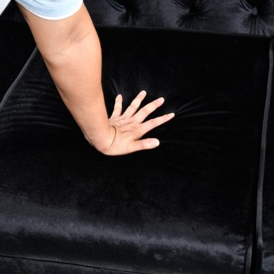  84" Tufted Velvet Sofa Set