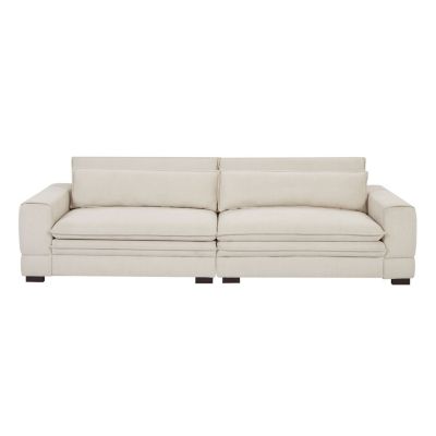 Modern Beige Upholstered Sofa for Multiple Spaces