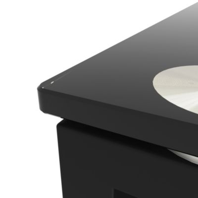 Streamdale Black Glass 2-Layer Tea Table Set