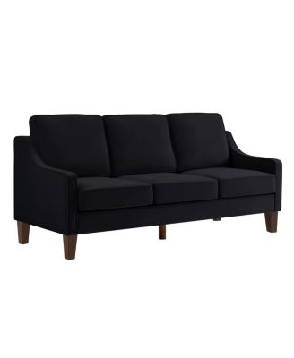 Modern Velvet 3-Seat Sofa with Removable Cushions