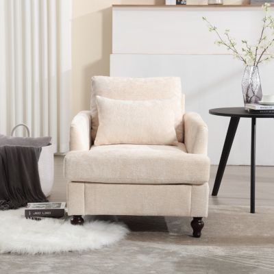 Wood Frame Armchair, Modern Accent Chair Lounge Chair For Living Room