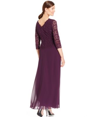 Women's Sequin Embellished Lace Top Gown