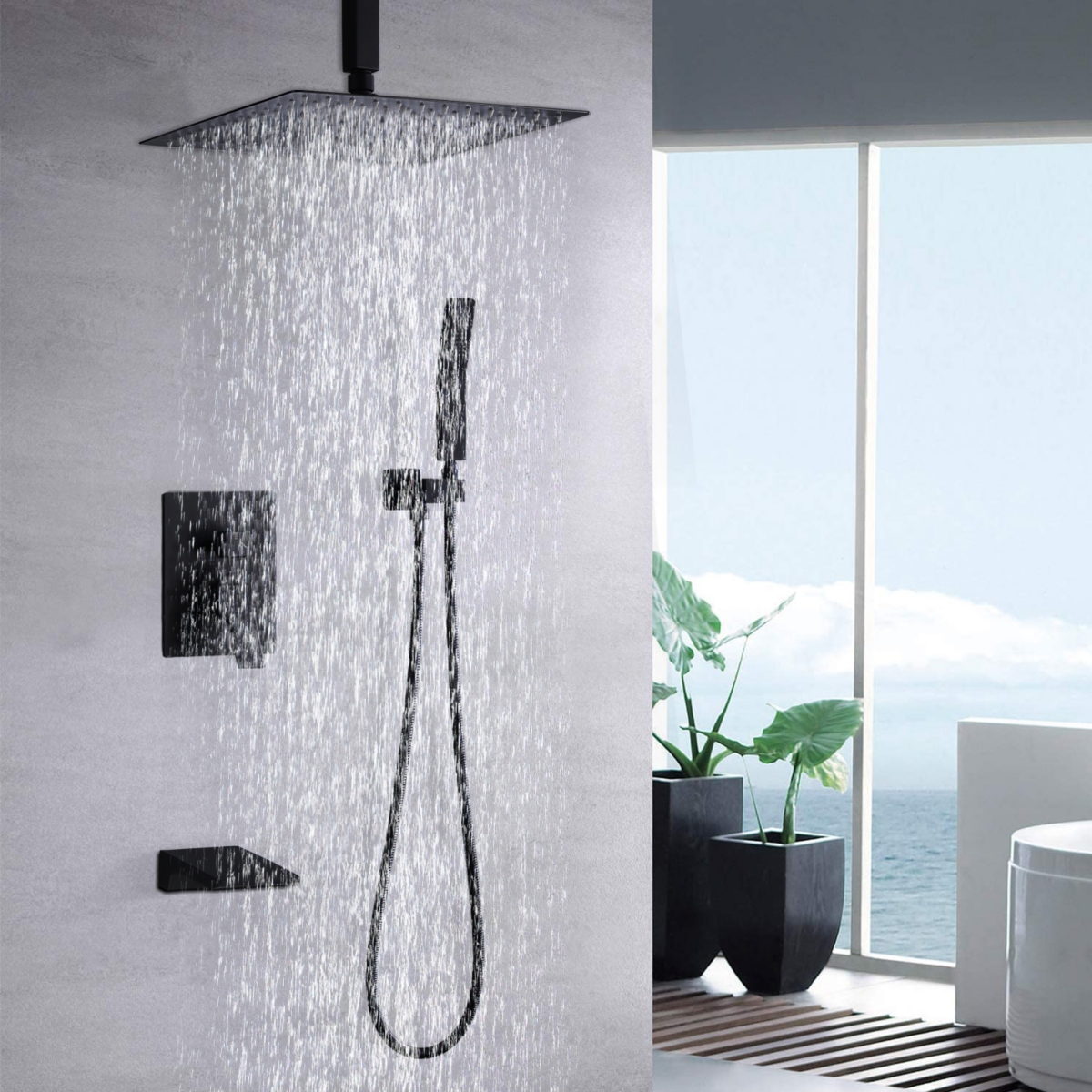 Streamdale Furniture 10 Inch Shower System With Rain Shower Faucet Sets