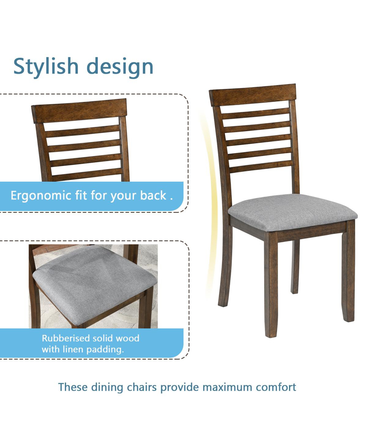 Streamdale Furniture Wooden Dining Rectangular Table Set For 4, Kitchen Dining Table For Small Space, Walnut