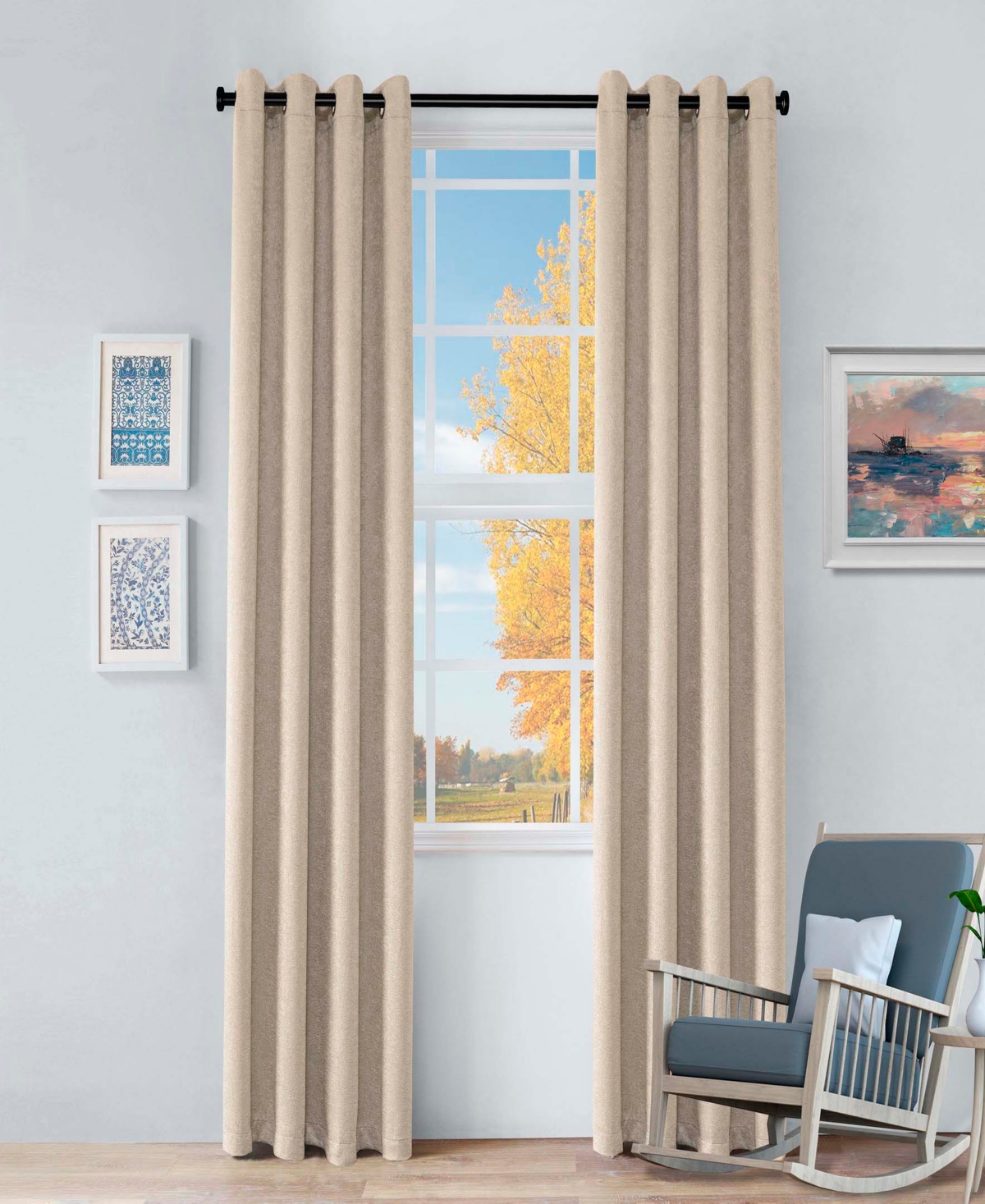 Superior Senna Textured Curtain Set of Panels with Grommet Header