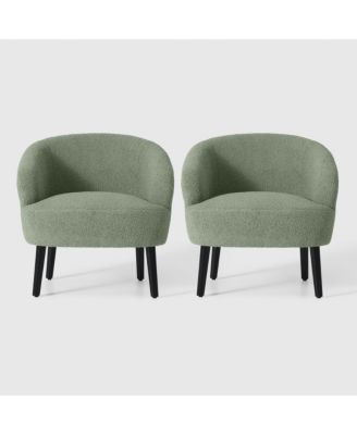 29" Wide Mid Century Modern Club Barrel Accent Armchair, Set of 2