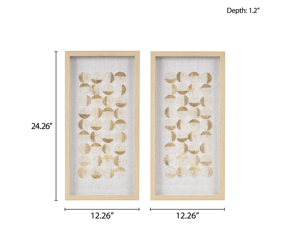 Streamdale Furniture Aurelian Emblem Natural Capiz WithFoil 2-Piece Shadowbox Wall Decor Set - Gold