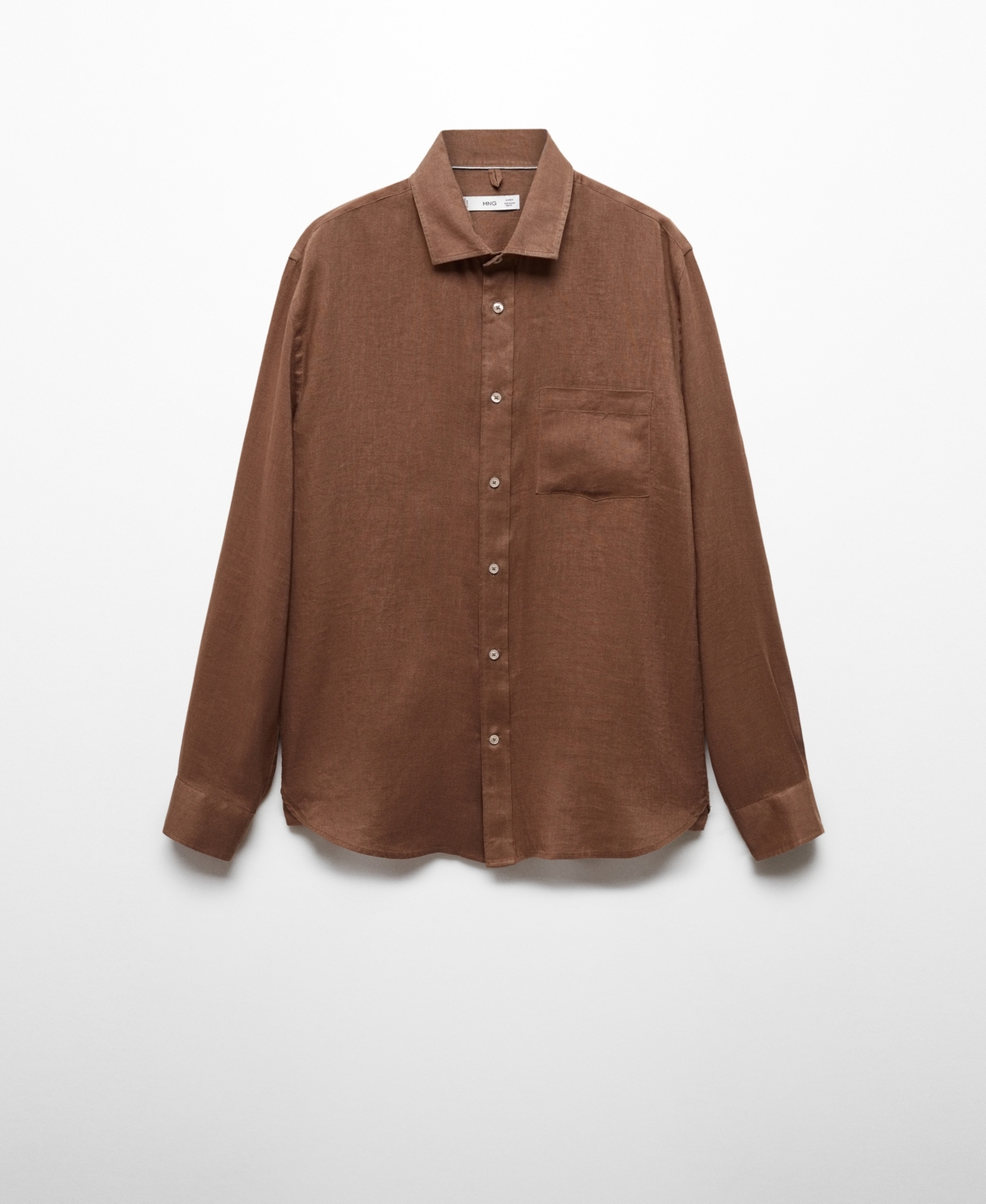 Shop Mango Men's 100% Linen Slim-fit Shirt In Brown