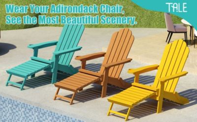 Streamdale Folding Adirondack Chair with Ottoman and Cupholder