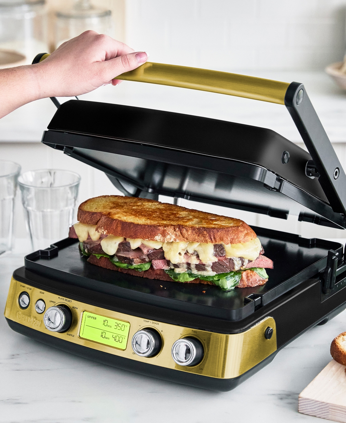 Greenpan Elite 13.9" Reserve Multi Grill, Griddle, Waffle Maker In Black