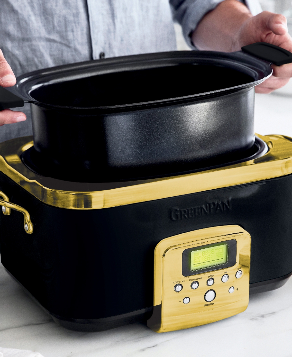 Greenpan Elite 18.9" Reserve Slow Cooker In Black