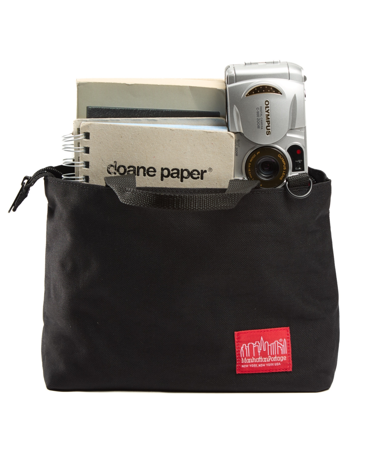 Manhattan Portage Fabric Street Tote In Black