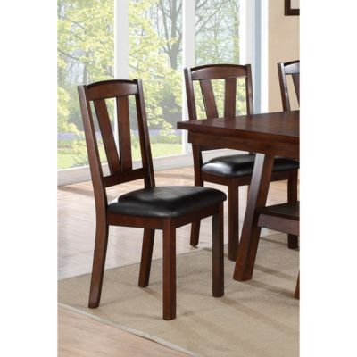Streamdale Walnut Wood Framed Back Dining Chairs w/ Cushions (Set of 2)