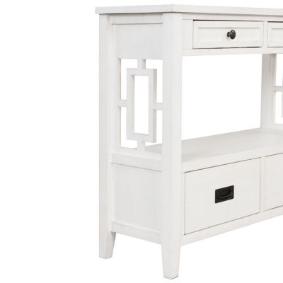 36" Farmhouse Console Table with Drawers and Shelf