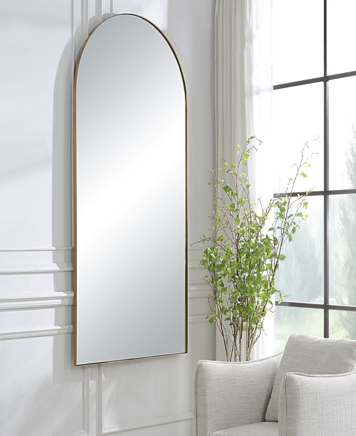 Uttermost Crosley Arch Mirror In Gold