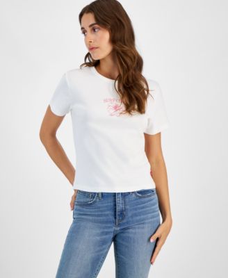 売れ筋商品|||リーバイス カットソー トップス レディース Women's Graphic Rickie Cotton Ringer T-Shirt Daisy Embroidery Double Cream Levi's Women's Graphic Rickie Cotton Ringer T-Shirt - Macy's