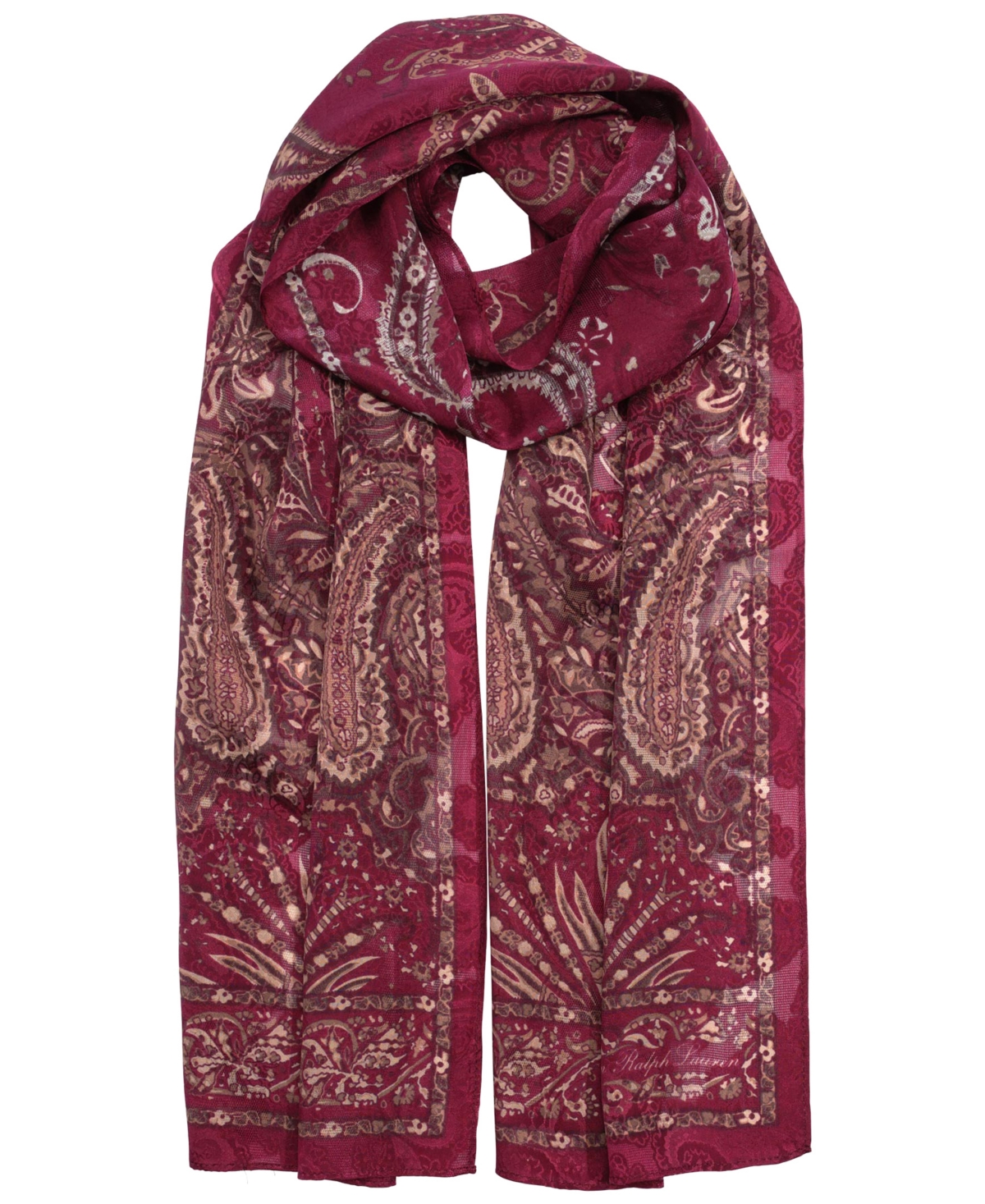 Lauren Ralph Lauren Paisley Oblong Scarf In Red