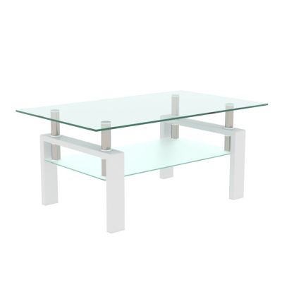 Streamdale Modern Clear Coffee Table for Living Room