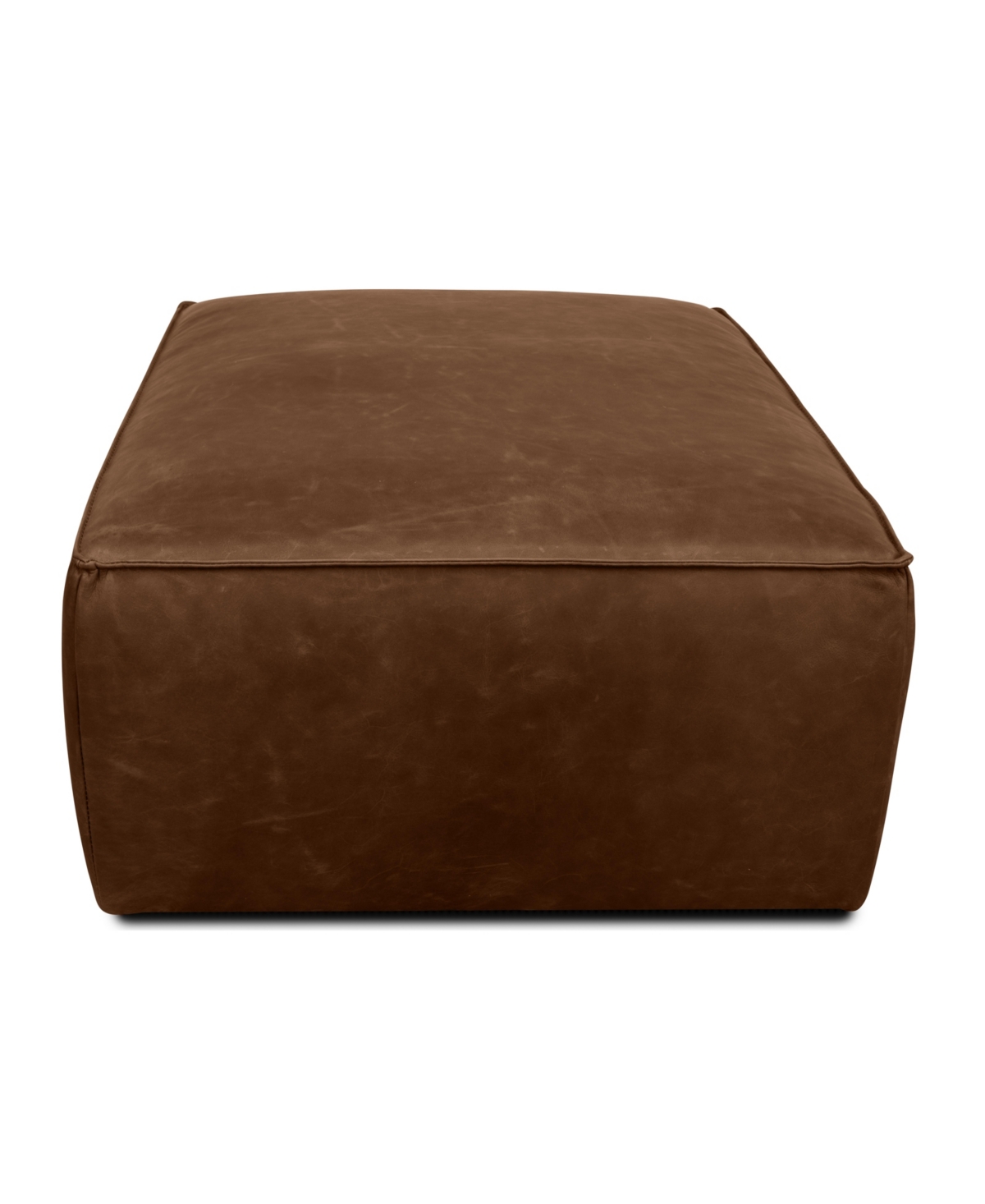 Rutherford Home Amalfy 39" Leather Big Ottoman In Bourbon