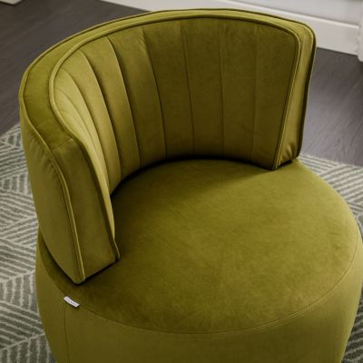Streamdale Velvet Swivel Barrel Chairs for Living Room or Office