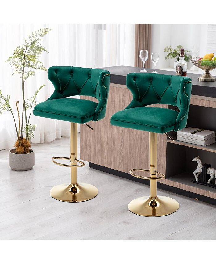 Simplie Fun Bar Stools With Back And Footrest Counter Height Dining ...