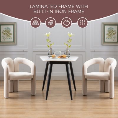 Modern Fabric Upholstered Dining Chairs (Set of 2)