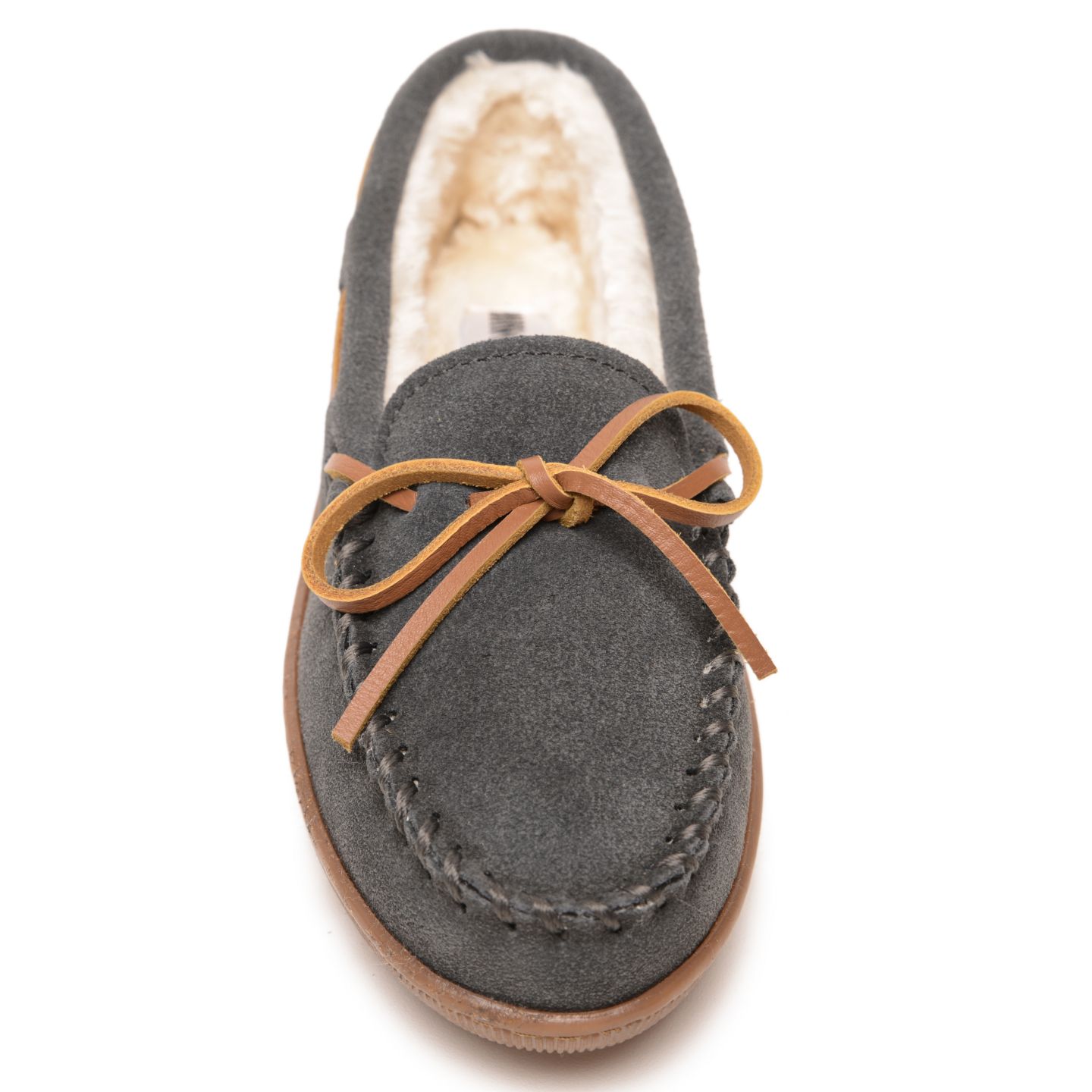 Женские тапочки Minnetonka Suede Pile Lined Hardsole Slippers, цвет: Угольный — фото 2