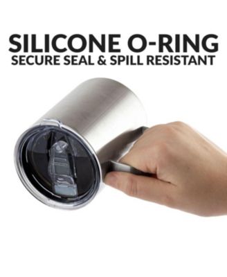 12 oz Insulated Coffee Mug with Lid - Stainless Steel Camping Mug Tumbler with Handle