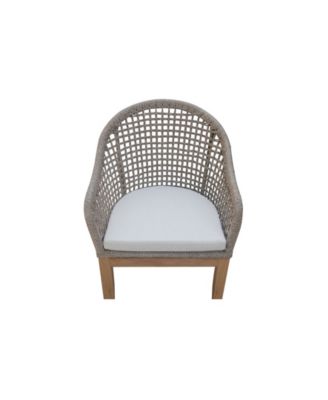 Set of Two Outdoor Teak Patio Dining Chair with Cushions